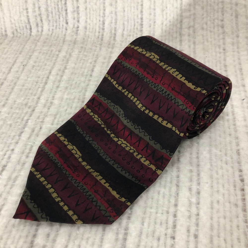 Jerry Garcia J. Garcia Silk Necktie Abstract Stripe Vintage Wide Grateful Dead